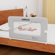 Bed Rail for Toddlers 43in Folding Bed Rail,T-Shaped No-Drill Base with Safet...