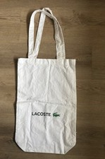 Borsa shopping Lacoste in cotone e lino da spiaggia colore bianco - mai usata