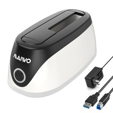 MAIWO Hard Drive Docking Station for 2.5 3.5 Black on top and white bottom