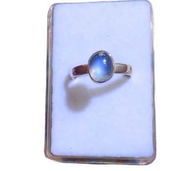 Mondstein blau Ring 925 Silber 9,5x7,5 mm Gr. 55 Nr. B10579