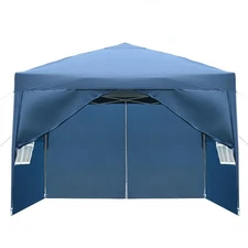 10'x 10' EZ Pop UP Gazebo  Canopy Tent Foldable Event Waterproof Blue