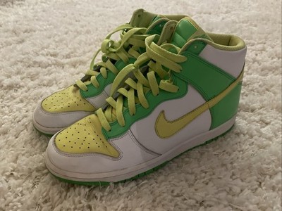 Nike Dunk High Premium White Lemon Green 309432-171 Size 10.5