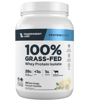 Transparent Labs Grass-Fed Whey Isolate, French Vanilla, 30 Servings