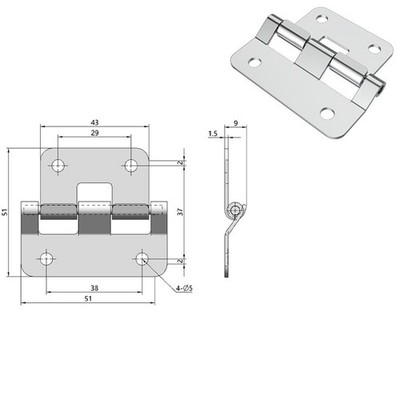 Zuverlässige Stahl-Haken-Off-Scharniere für abnehmbare Flightcases einfache In