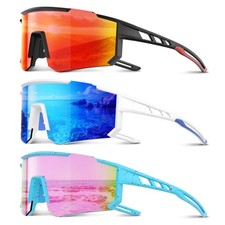Polarized Sports Sunglasses Men Women for Running Baseball Cycling 3 Pack W...
