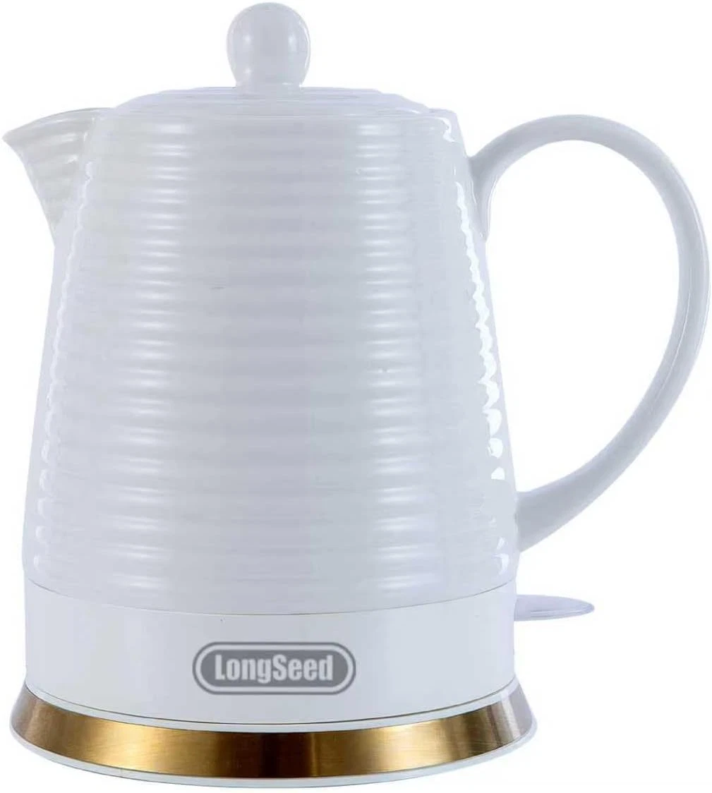 Bright White Ceramic Electric Kettle, 1.2L, Fast Boil, Auto Shut-Off