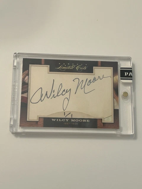 2011 Donruss Panini Limited Cuts Wilcy Moore Yankees 1/1 Autograph