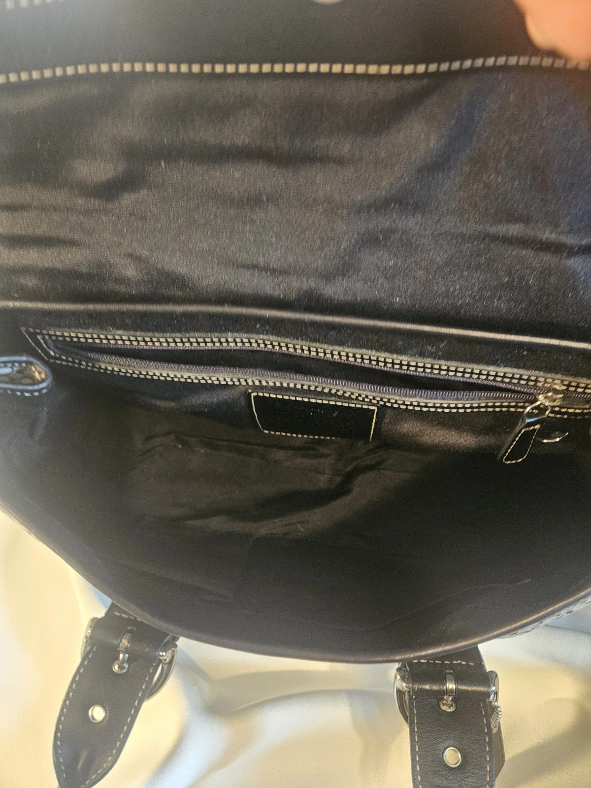 Borsa a tracolla vintage Y2K Coach 7080 Hamptons Soho firmata tela pelle fibbia