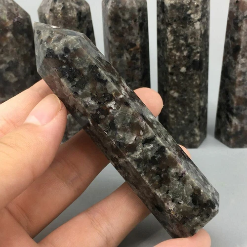 Obelisco Quarzo Yooperlite Naturale Punta Cristallo Bacchetta Reiki Guarigione 1PZ - Foto 4 di 11