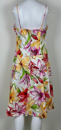 Vintage B Smart Y2K Dress Sz 10 Floral Sleeveless Sundress Beach Tropical Resort - Picture 6 of 17