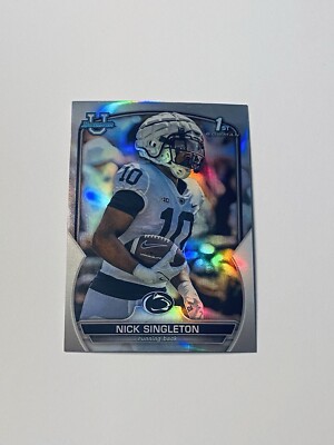 Nick Singleton 2022 Topps Bowman U 1st Bowman Refractor #87 Penn State