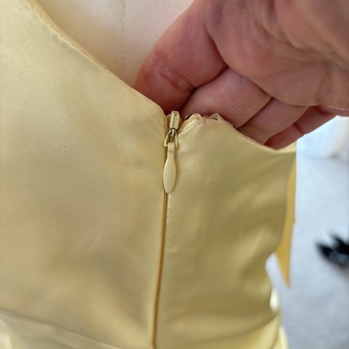 90s Gunne Sax Jessica McClintock Butter Yellow Halter Prom Formal Dress Sz 9/10 - Picture 8 of 12