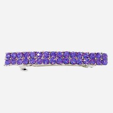 USA VINTAGE BARRETTE Hair Clip Hairpin Rhinestone Crystal Elegant Purple E21