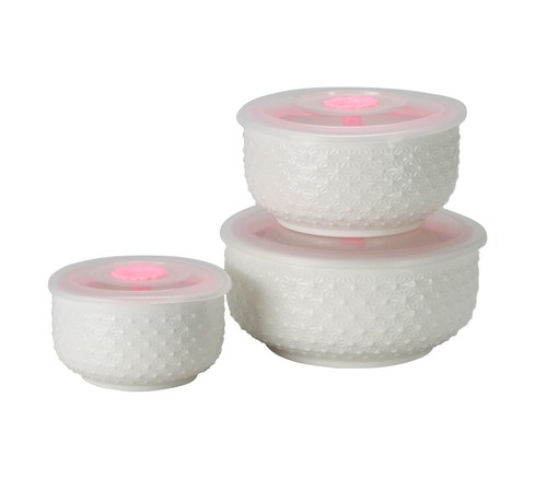 Contenedor de almacenamiento de alimentos apilable de cerámica para microondas con tapa ventilada de aire 3 piezas - Imagen 16 de 24