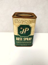 Vintage J And P Rose Spray Empty 4 Oz Handy Tin Can Advertising Jackson Perkins