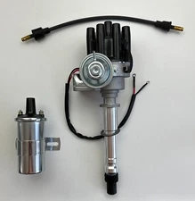 CHEVY SMALL BLOCK-BIG BLOCK BLACK FEMALE Small Cap HEI Distributor + CHROME COIL