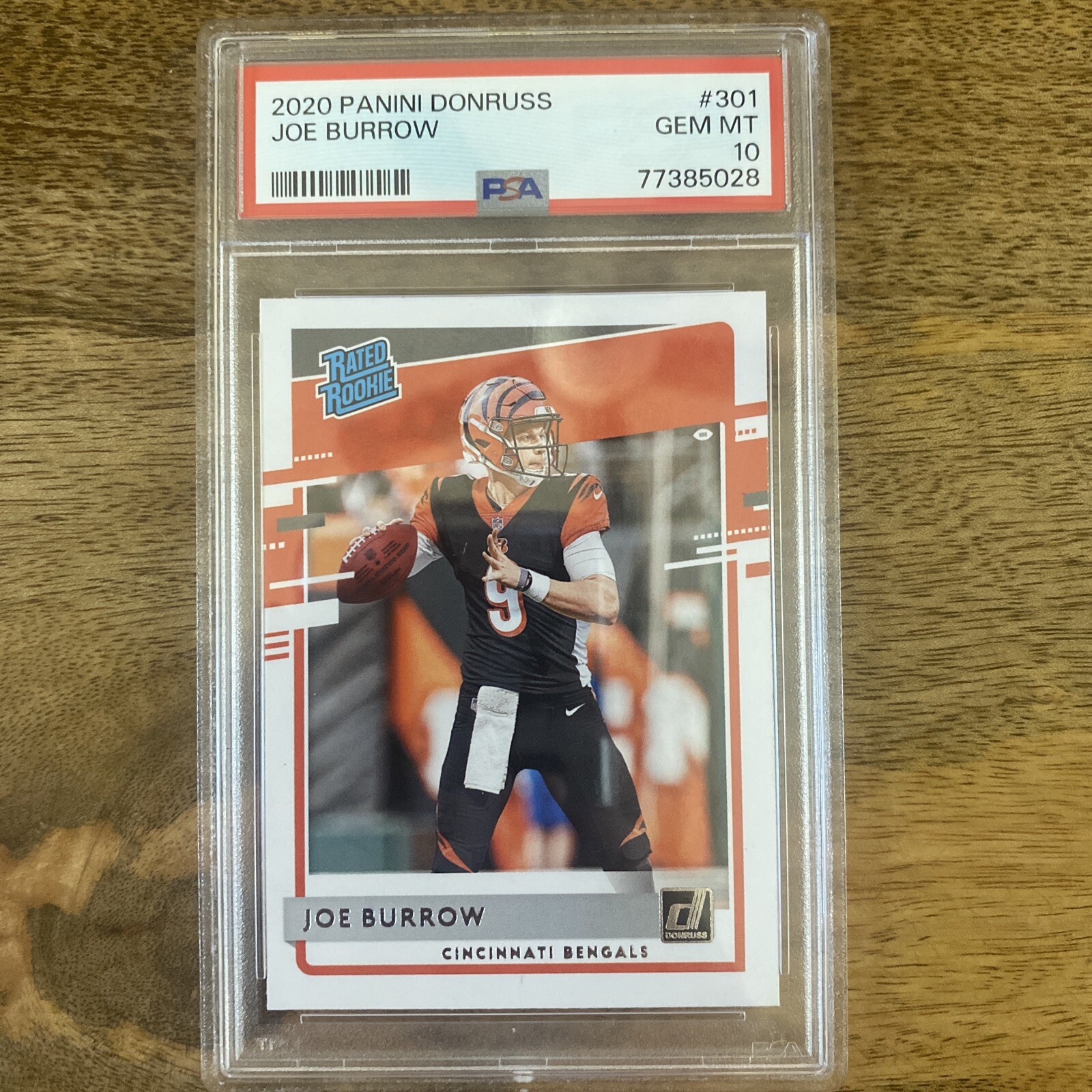 JOE BURROW 2020 Panini Donruss #301 Rated RC Rookie PSA 10 GEM MINT | eBay