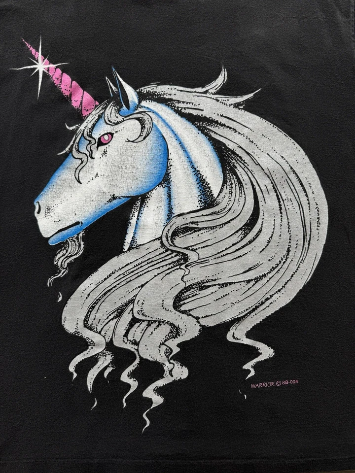 Camiseta De Colección Años 90 American Girl Thunder Pegasus Roses Unicornio AOP Toda Foto 3 de 4