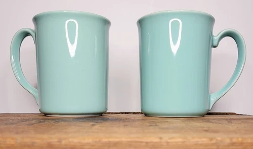 Vintage Set of 2 Corning by Corning Ware Light Turquoise Color Coffee Cups 8oz