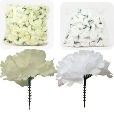 144 Artificial Carnation Flower Picks Funeral Tribute Wedding UK SELLER