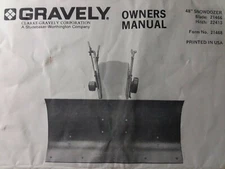 Gravely Garden Tractor 48 Dozer Push Plow Blade Implement Owner & Parts Manual
