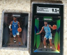 2019 Prizm Draft Picks/125 Neon Green #70 Coby White RC SGC 9.5 & RJ BARRETT 