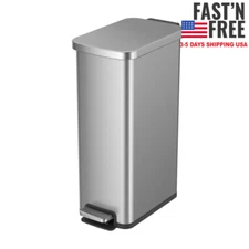 Better Homes & Gardens 7.9 Gallon Slim Kitchen Step Trash Can, Stainless Steel