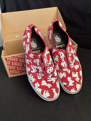Vans X Disney 101 Dalmations Authentic Red White Shoes Mens Size 10.5 /Womens 12