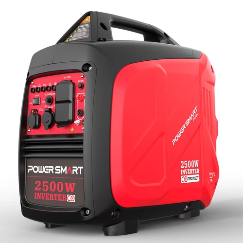 PowerSmart 2500W Gas Generator, CO Detect, 120V Output, USB Port, Outdoor Use