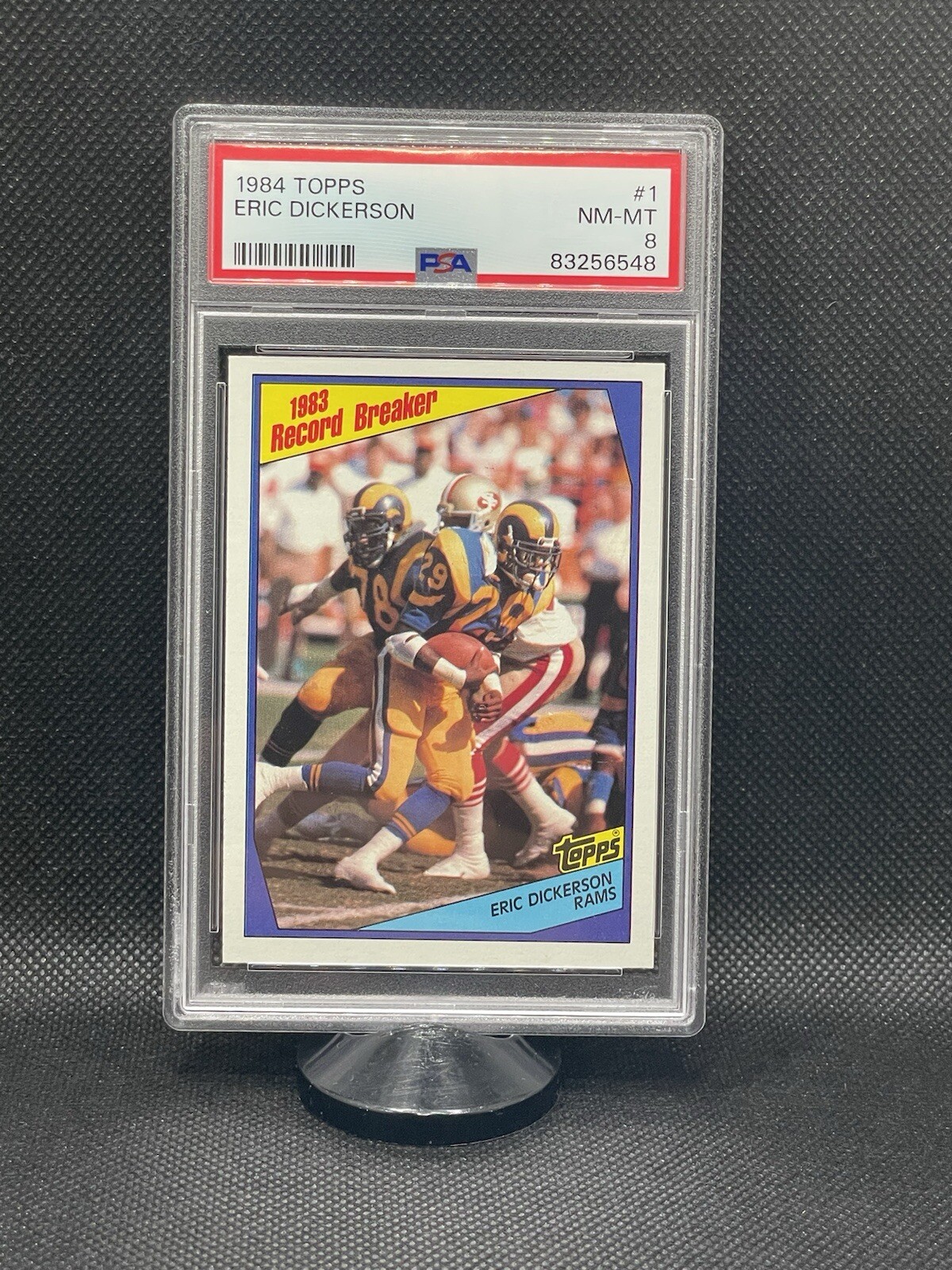 1984 Topps - Record Breaker #1 Eric Dickerson (RC) PSA 8 Rams HOF Rookie XRC
