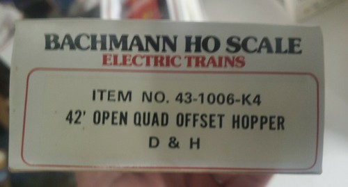 BACHMANN HO DELAWARE & HUDSON 42', OPEN, OFFSET HOPPER #43-1006-K-4 C-8 - Picture 3 of 3