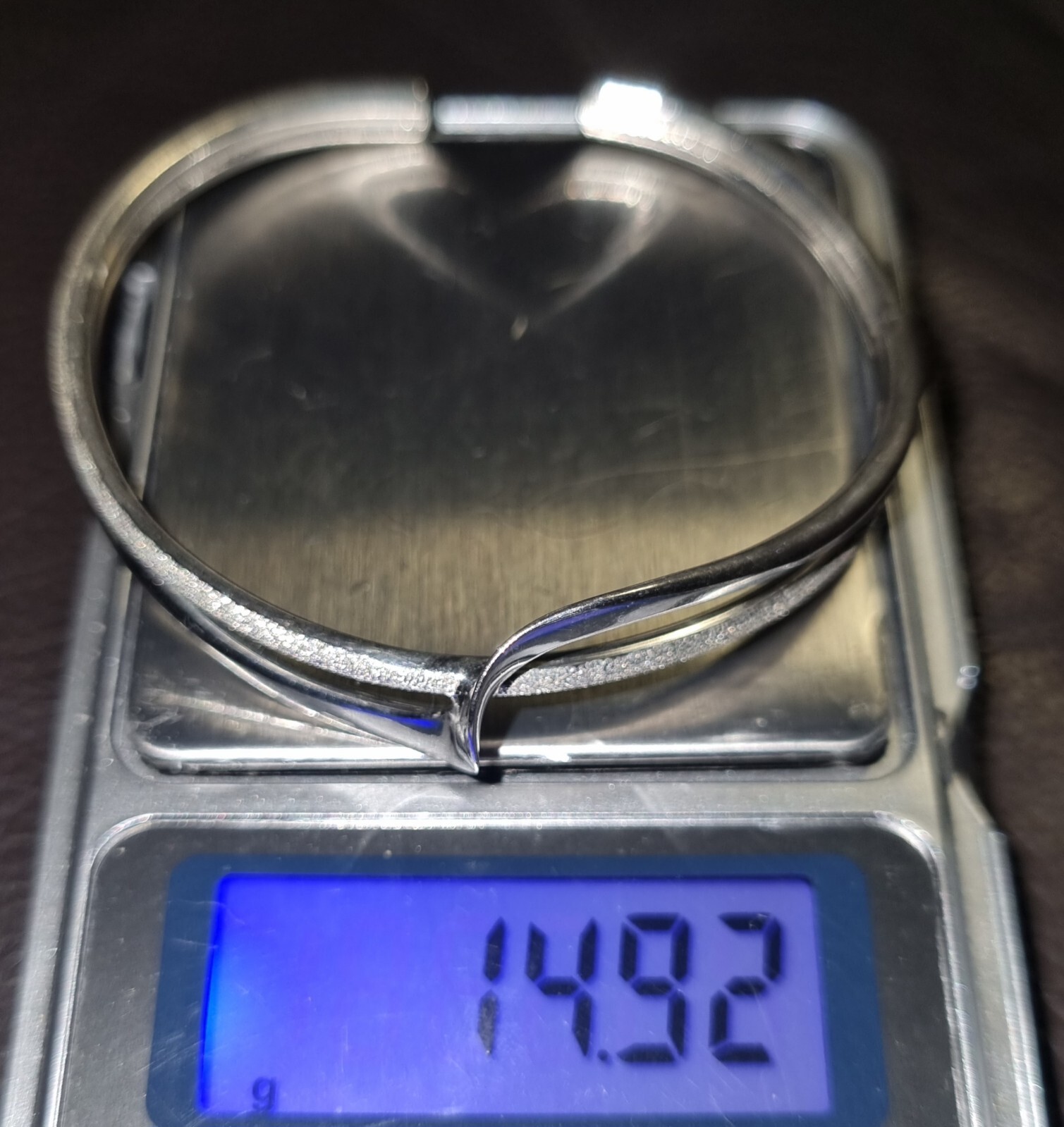 925 Solid Sterling Silver Stardust Wave Cuff Bang… - image 6