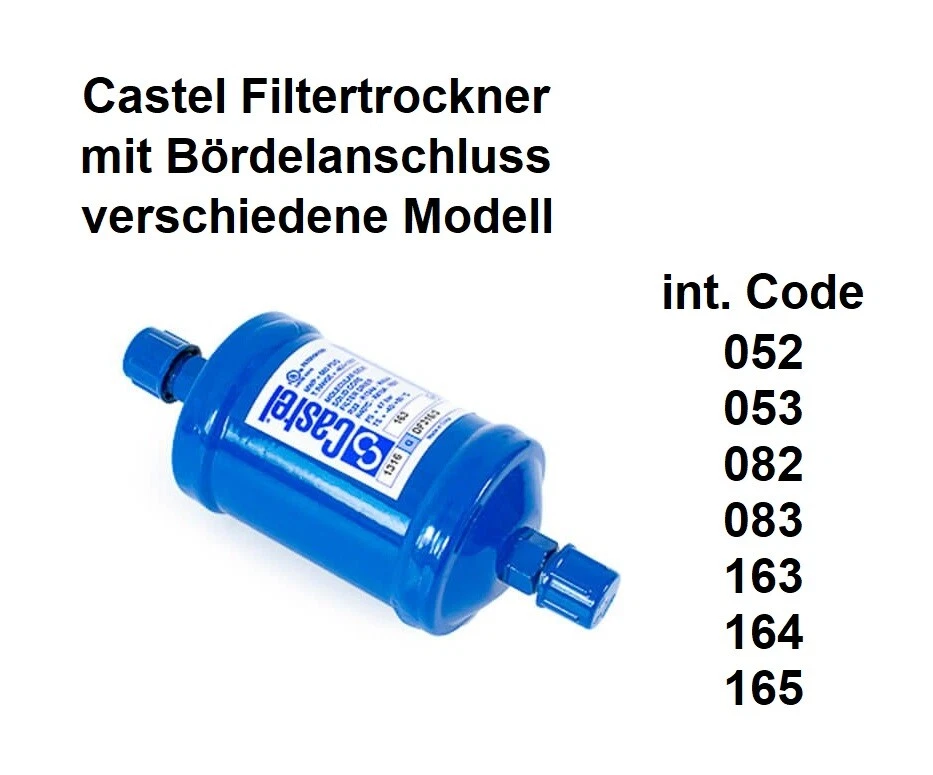 Asciugatrice filtro Castel con attacco flangiato varie misure