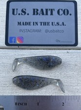 Paddle Tail Sassy Shad 2” Color Smoke Disco Violet Lot Of 30 Bass Crappie