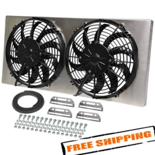 Derale 16812 High Output Dual 10'' Electric RAD Fan/Aluminum Shroud Kit