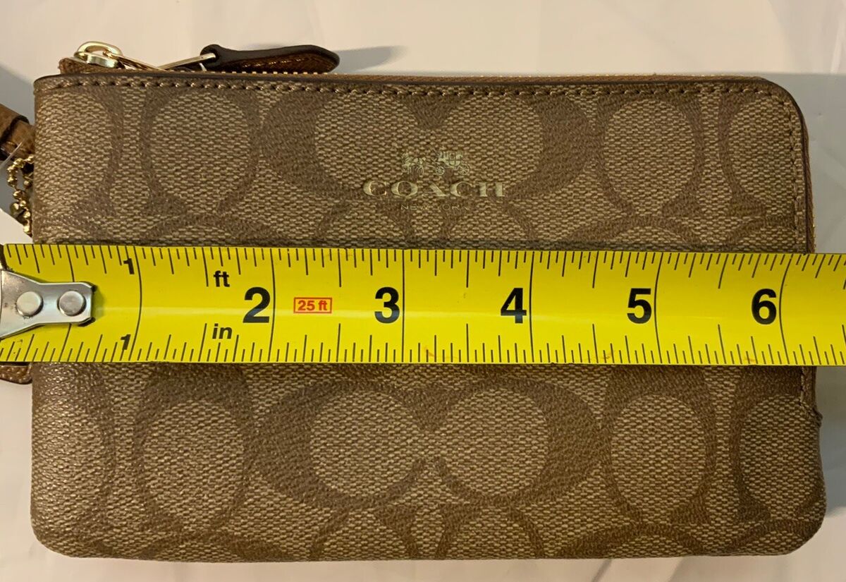 Coach Women Corner Double Zip Wristlet Wallet Signature Coach Women Corner Double Zip Wristlet Wallet Signature