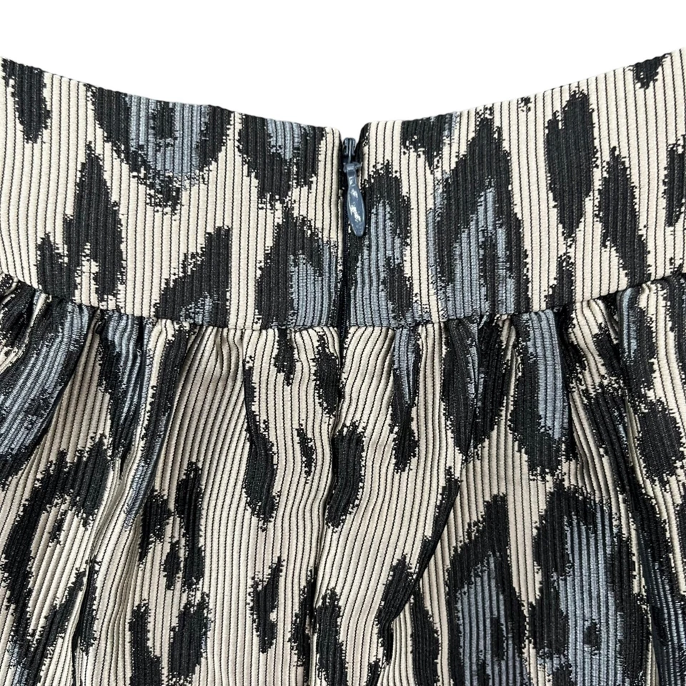 Camilla and Marc 甜硫迷你裙蓝色豹纹褶饰丝绸混纺 4 码 — 第 3/4 张图片