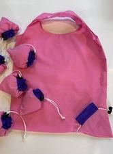 Pocket Bags,FoldableTote Nylon Reusable Washable Grocery Bag Made in USA 16”x16”