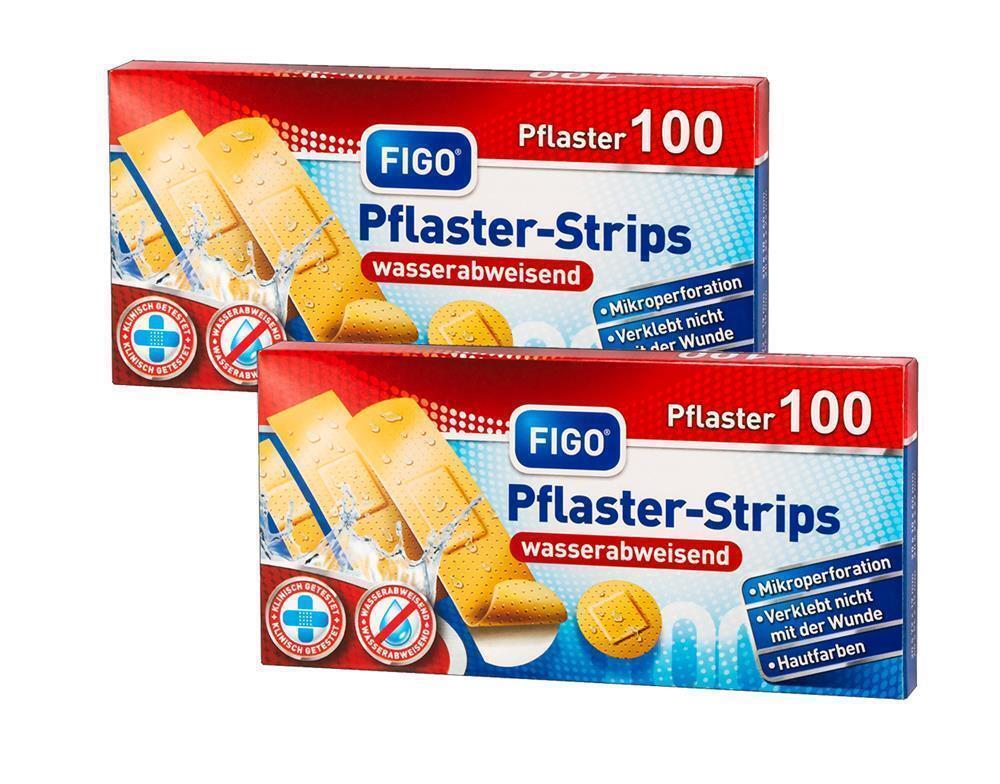 2 x 100 Pflaster Strips Heftpflaster Wundpflaster Pflasterstrips Pflasterbox
