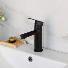 Black Bathroom Vessel Basin Sink Taps Sing Level/Hole Mixer Faucet Deck Mounted