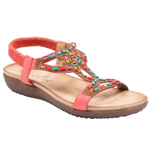 Lunar Womens/Ladies Mariella Beaded Sandals (GS372) - Picture 1 of 12