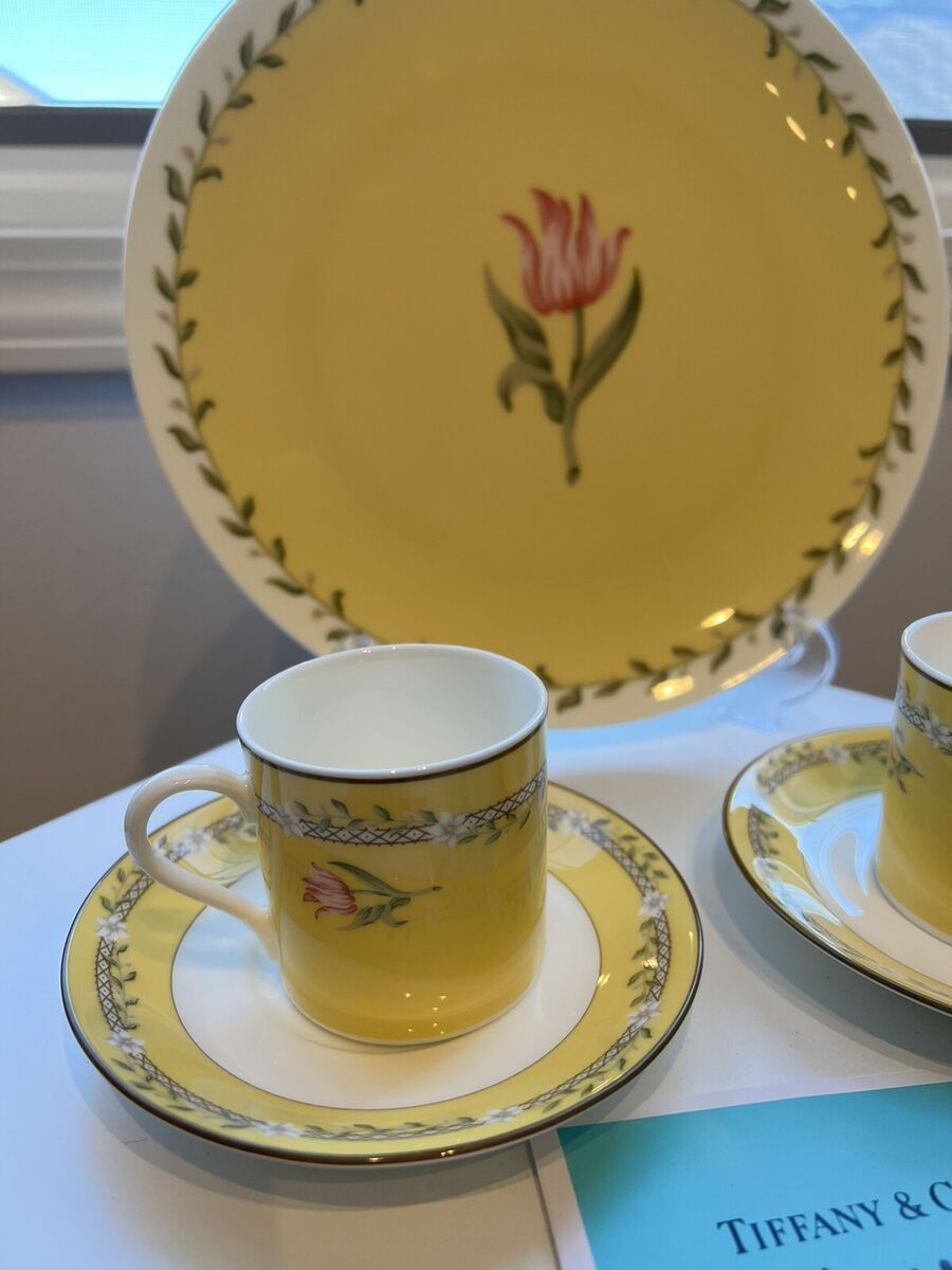 Tiffany & Co. Pink Tulip by Sybil Connolly Tea Saucer and Tiffany & Co. Pink Tulip by Sybil Connolly Tea Saucer and