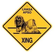 Lhasa Apso Xing Sign Dog Crossing Sign NEW 10-3/4"