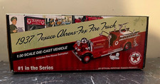 1937 Texaco Ahrens-Fox Fire Truck Locking Coin Bank w/Dalmatian-SEALED!