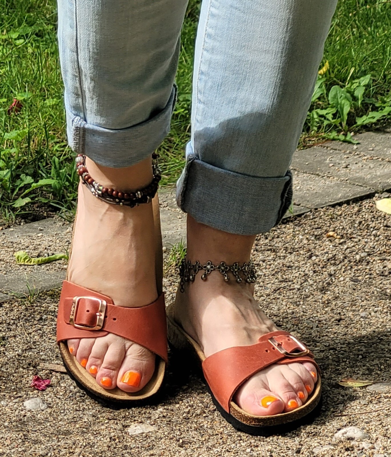 Сандалии NEU B 23072 из абрикосового леденца в нормальном состоянии, с пантолетом из Дамена