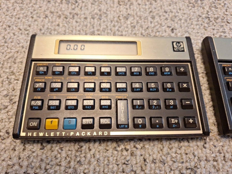 2 Hewlett Packard HP 12C Financial Calculator Gold Both Tested eBay