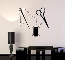 Vinyl Wall Decal Fashion Designer Atelier Sewing Tailor Stickers 186ig 