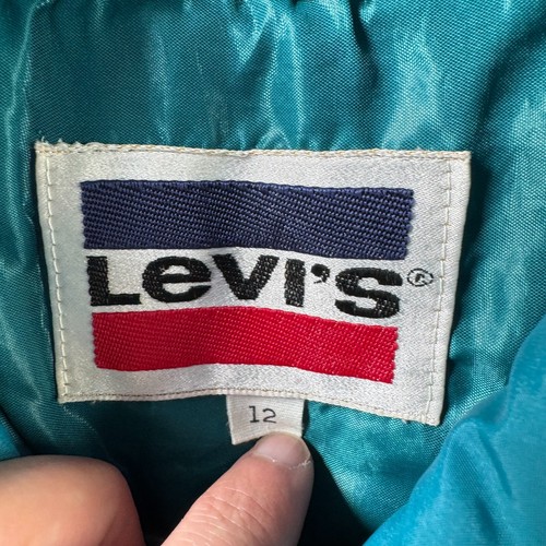 Vintage Levis Jacket Youth 12 (Fits Mens Small) Blue Western Puffer 80s USA Made - Picture 9 of 20