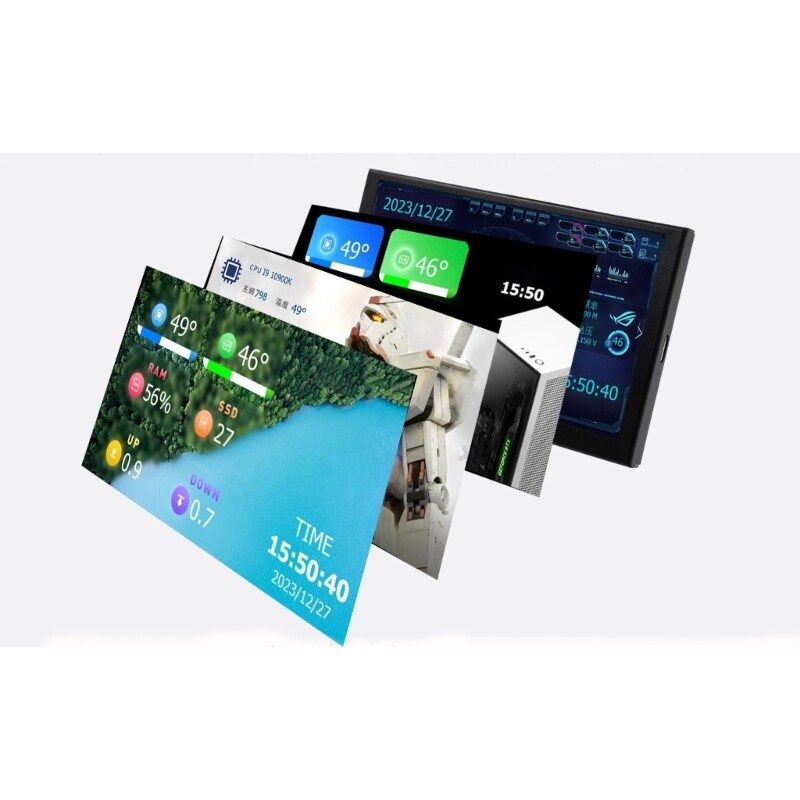 TypeC Small Display 5inch Small Screen Sub Screen with Temperature ...