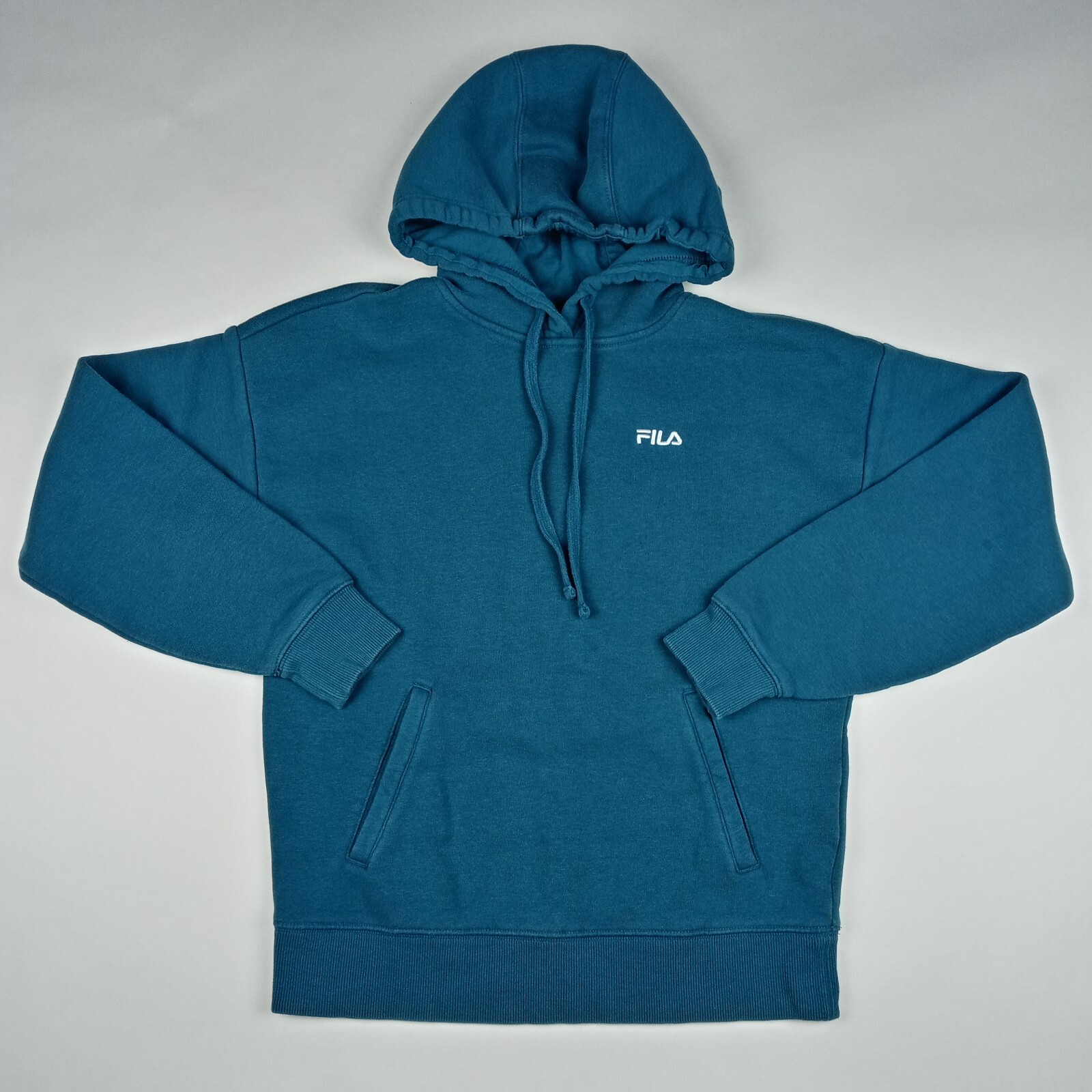 FILA Felpa con Cappuccio Maglione Teal Donna Taglia XS Pullover